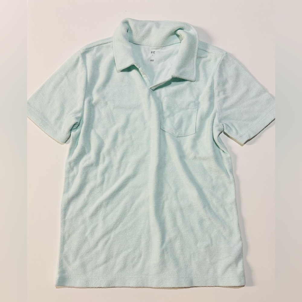 EUC Boys GapKids Terry Polo, Size L, Seafoam Green
